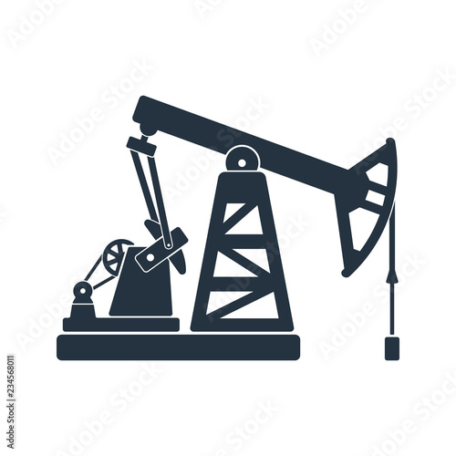 oil pump isolated icon on white background, oil industry