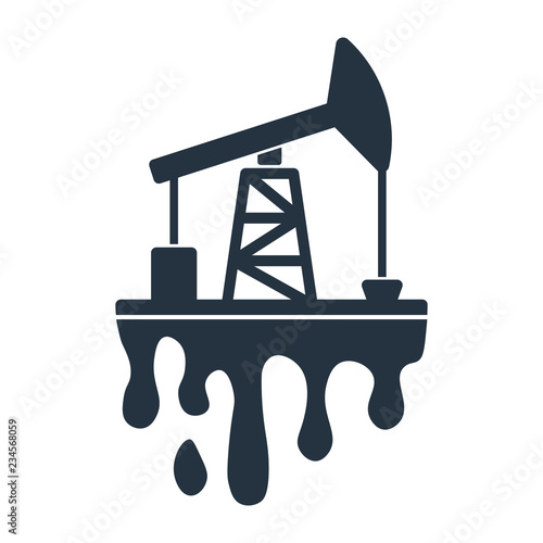 Pumpjack and drip and dollar isolated icon on white background, oil industry