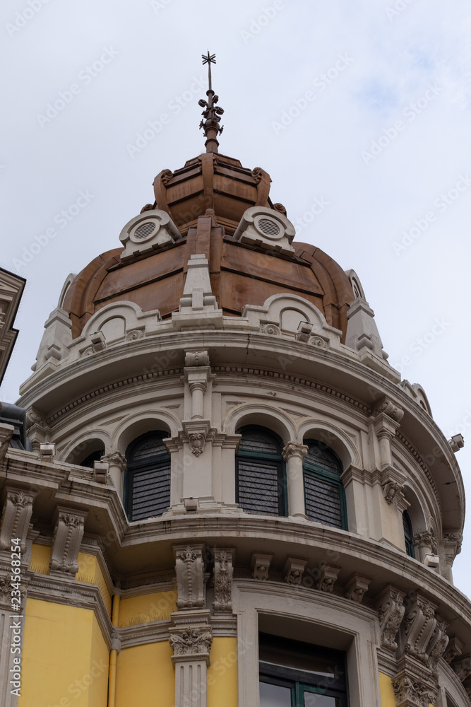 Facade of a historic building in Oviedo, Spain Facade of a historic building in Oviedo, Spain
