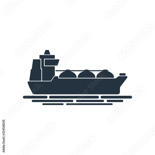 gas tanker isolated icon on white background, oil industry