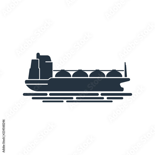 gas tanker isolated icon on white background, oil industry