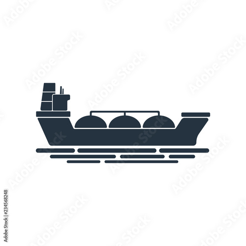 gas tanker isolated icon on white background, oil industry
