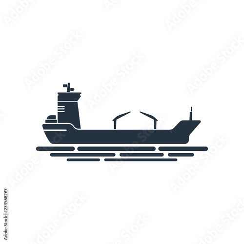 oil tanker isolated icon on white background, oil industry