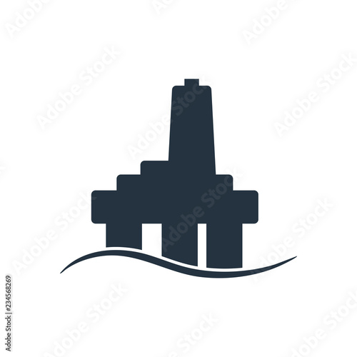 oil platform isolated icon on white background, oil industry