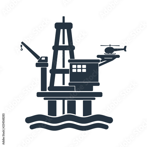 oil platform isolated icon on white background, oil industry