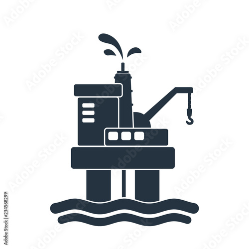 oil platform isolated icon on white background, oil industry