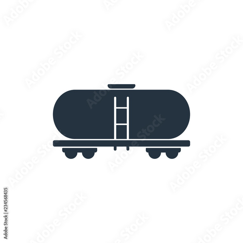 oil wagon isolated icon on white background, oil industry