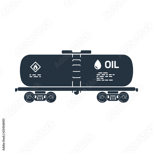 oil wagon isolated icon on white background, oil industry