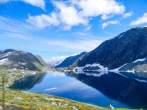 Glacial lake in the Dalsnibba Mount, Norway photo
