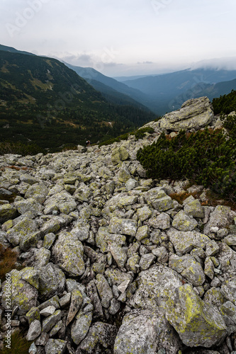 hiking trails in Slovakia Tatra mountains near mountain lake of Rohache © Martins Vanags
