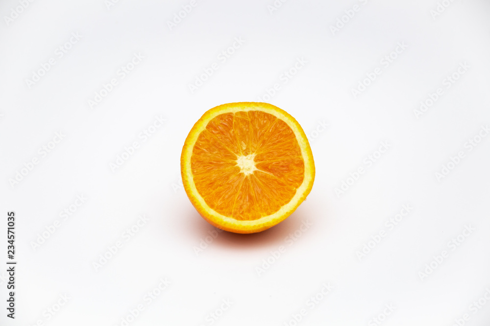 slice of orange isolated on white background slice of orange isolated on white background