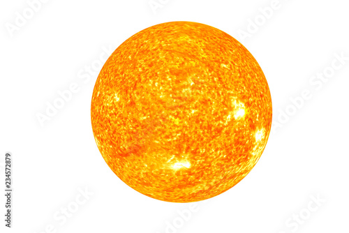 Fototapeta Naklejka Na Ścianę i Meble -  The Sun. The main star of Solar system isolated on white. Elements of this image were furnished by NASA
