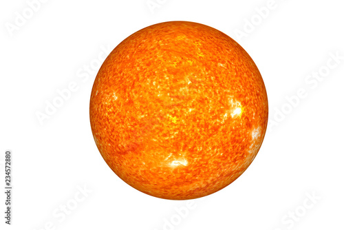 Fototapeta Naklejka Na Ścianę i Meble -  The Sun. The main star of Solar system isolated on white. Science fiction. Elements of this image were furnished by NASA.