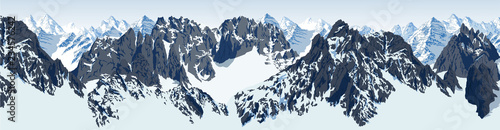 vector karakoram himalayan panorama