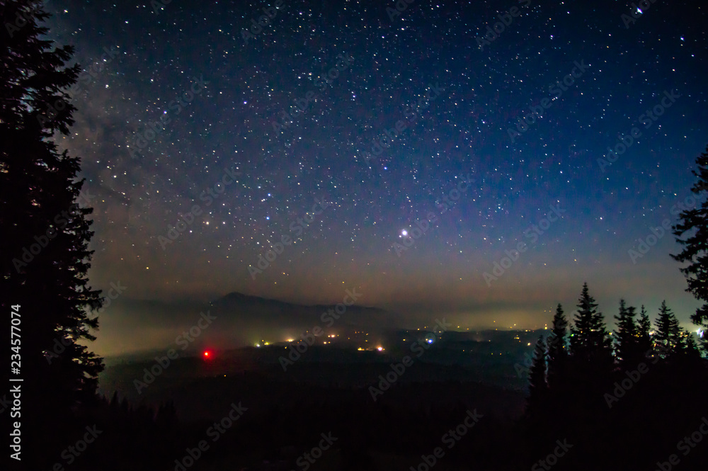 Fototapeta premium Night in the village