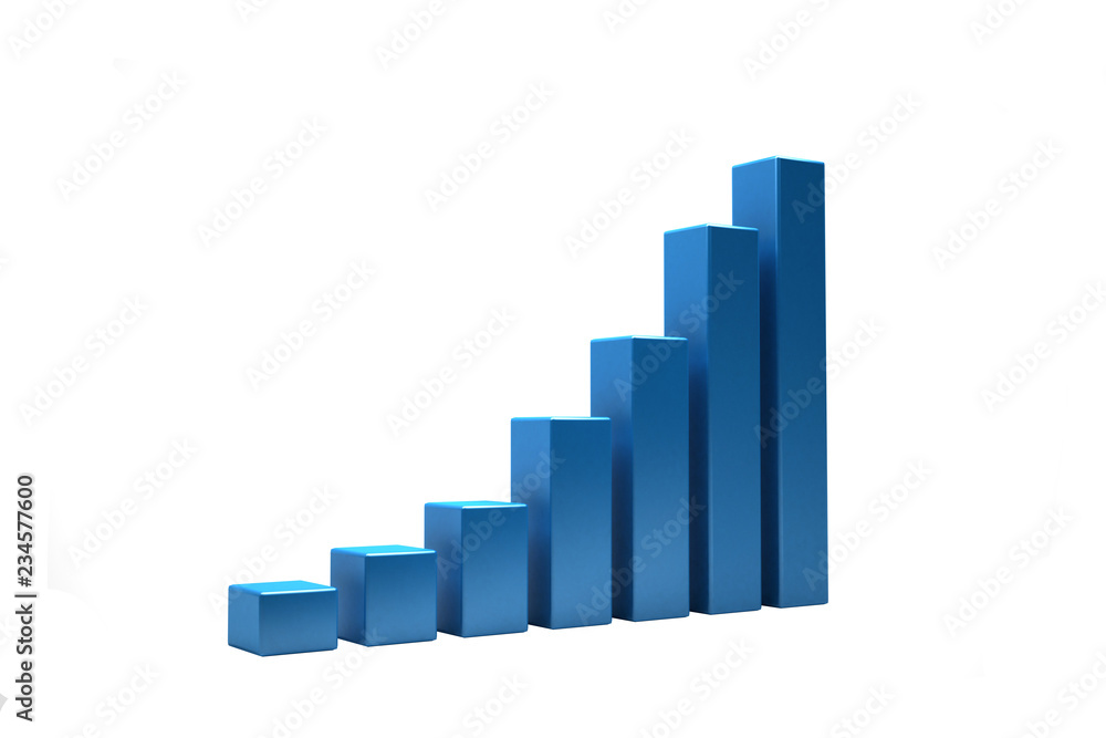 Business Growth Bar Graph Curve. 3D Render Illustration Business Growth Bar Graph Curve. 3D Render Illustration
