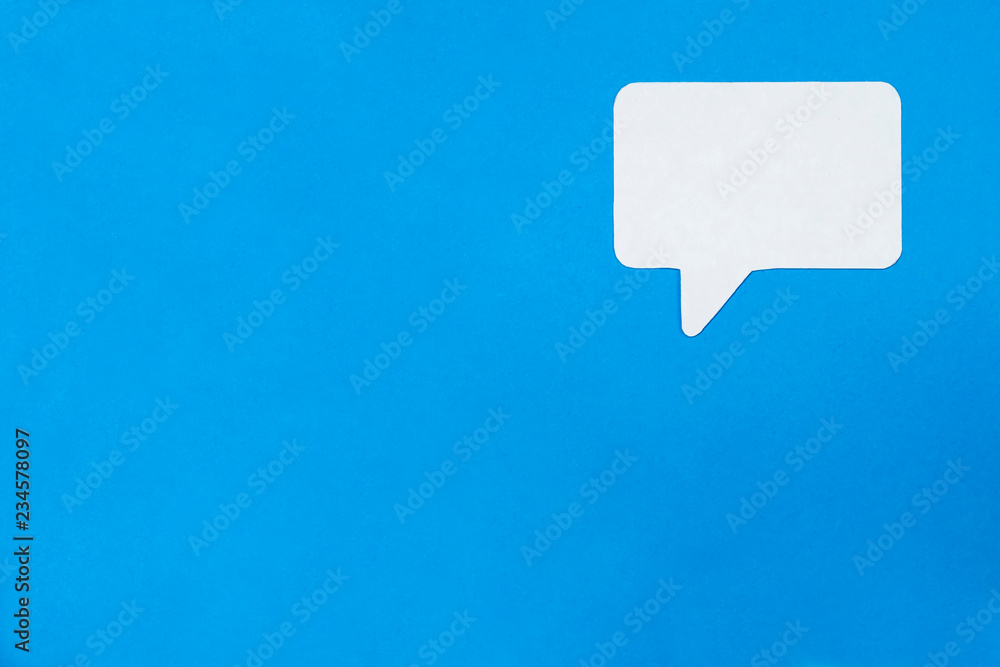 Paper speech concept on blue background. Social Media Chat concept. Icon message. Paper speech concept on blue background. Social Media Chat concept. Icon message.