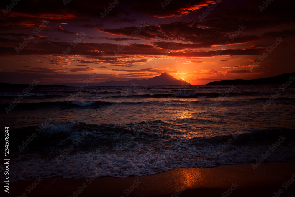 golden cloudy sea sunset