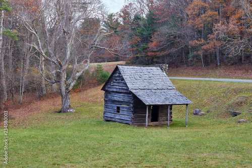 Jesse Brown Cabin, located at Milepost 276 along the Blue Ridge Parkway in North Carolina © Sean  Board