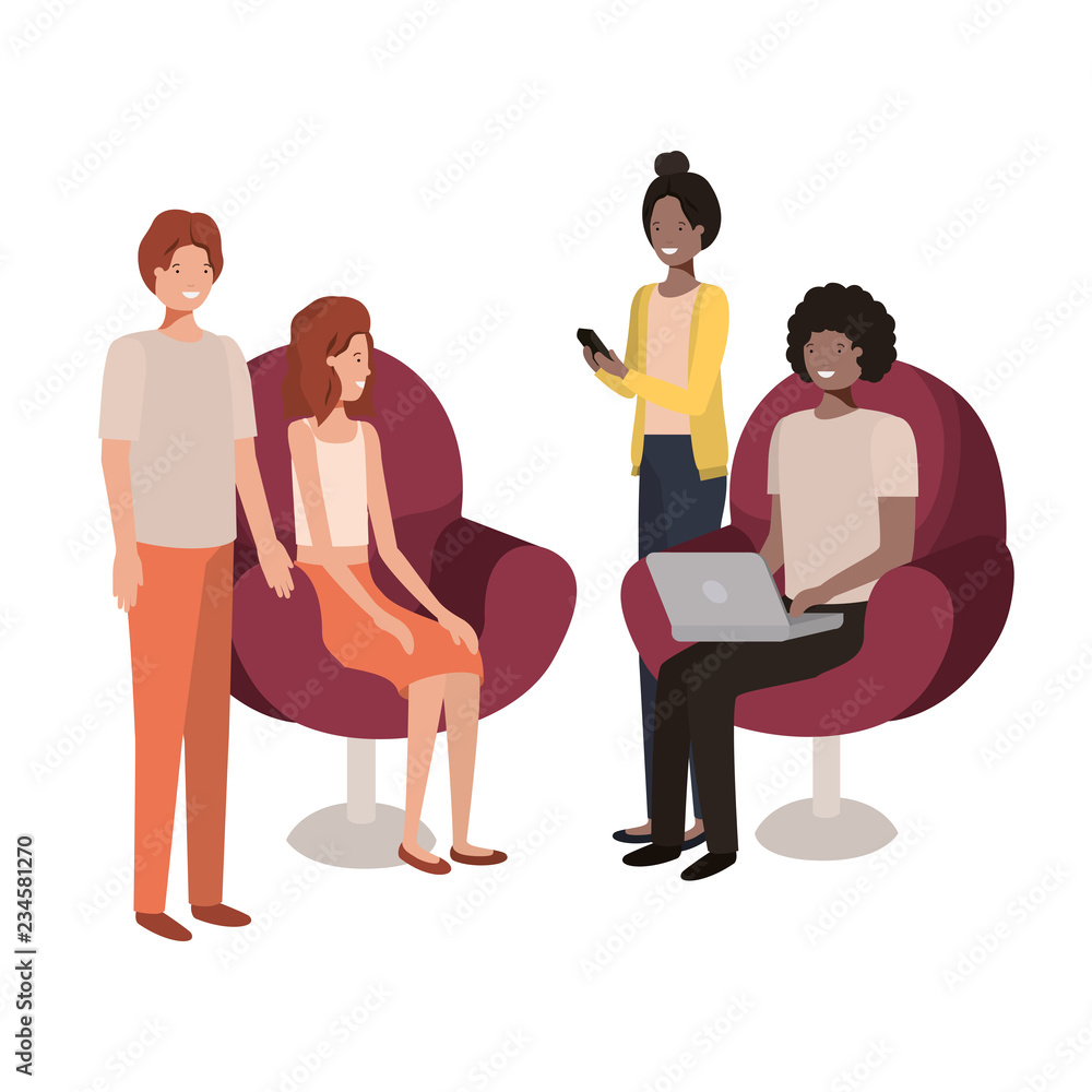 group of people using technology devices group of people using technology devices