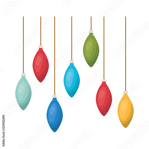 christmas balls decoration hanging isolated icon