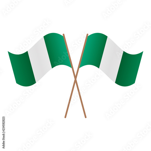 Symmetrical Crossed Nigeria flags photo