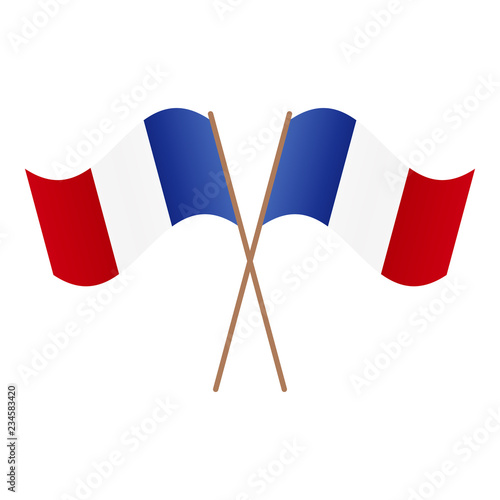 Symmetrical Crossed France flags