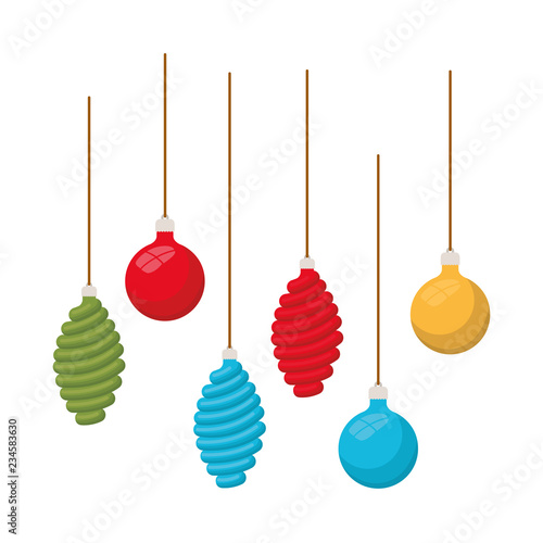 christmas balls decoration hanging isolated icon