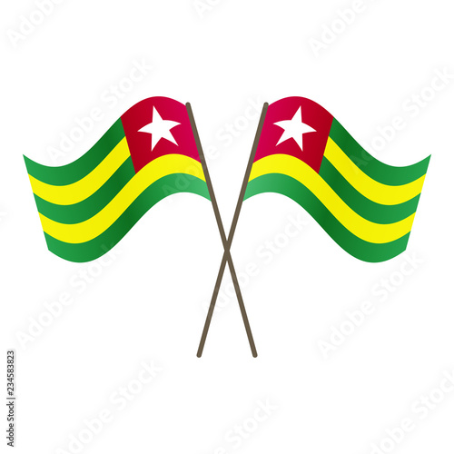 Symmetrical Crossed Togo flags
