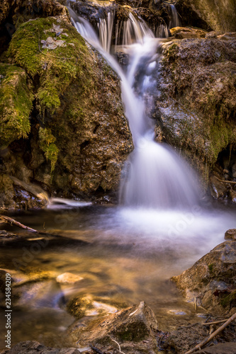 Long Exposure of Mountain Stream Water Fall