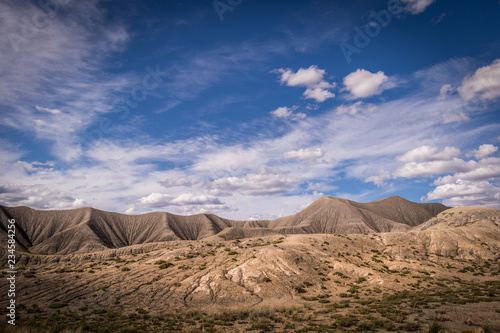 Desert Mountain Range With Cloudy Sky