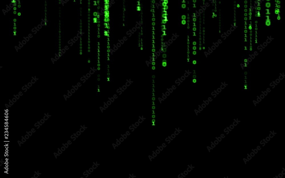 Background in a matrix style.Binary computer code on black background.Green digital code numbers in matrix style.Cyberpunk hacker abstraction backdrop.Random numbers falling on the black background. Background in a matrix style.Binary computer code on black background.Green digital code numbers in matrix style.Cyberpunk hacker abstraction backdrop.Random numbers falling on the black background.