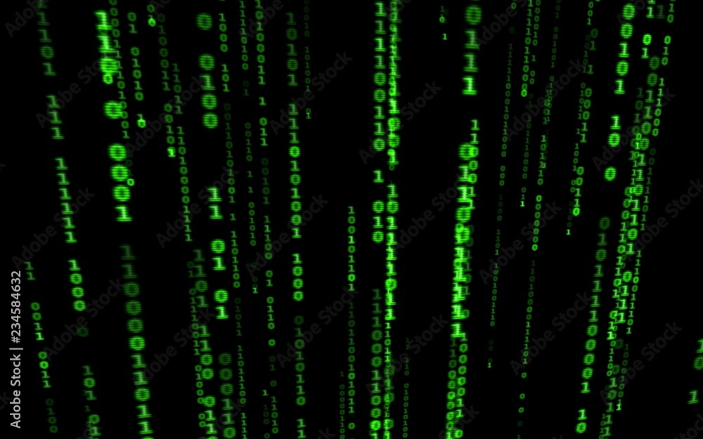 Background in a matrix style.Binary computer code on black background.Green digital code numbers in matrix style.Cyberpunk hacker abstraction backdrop.Random numbers falling on the black background. Background in a matrix style.Binary computer code on black background.Green digital code numbers in matrix style.Cyberpunk hacker abstraction backdrop.Random numbers falling on the black background.