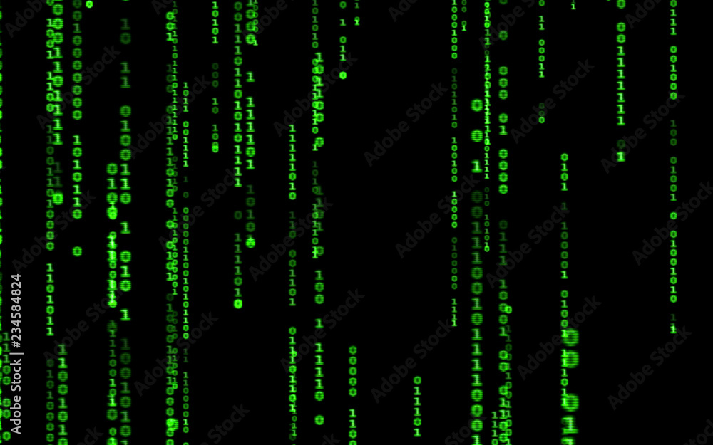 Background in a matrix style.Binary computer code on black background.Green digital code numbers in matrix style.Cyberpunk hacker abstraction backdrop.Random numbers falling on the black background. Background in a matrix style.Binary computer code on black background.Green digital code numbers in matrix style.Cyberpunk hacker abstraction backdrop.Random numbers falling on the black background.