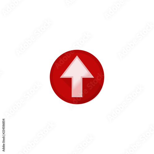 Free Download White up arrow button icon on red background - GFXLoad