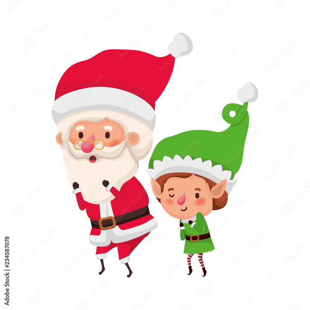 santa claus with elf moving avatar character