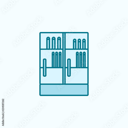 fridge with drinks 2 colored line icon. Simple colored element illustration. fridge with drinks outline symbol design from shopping mall set