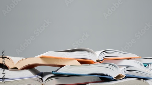 Stack of books isolated on background.
