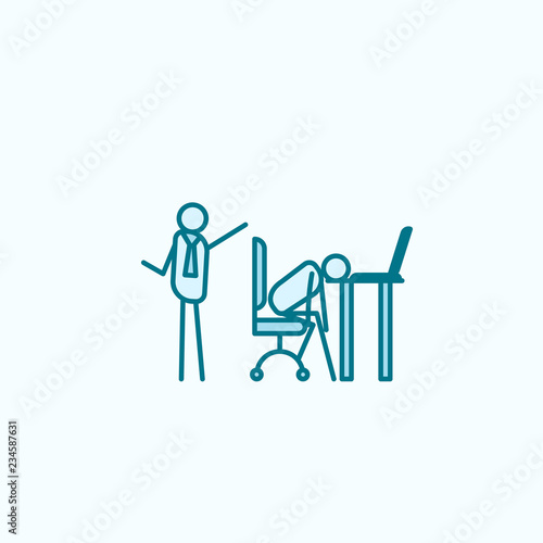 lay off lazy person outline icon