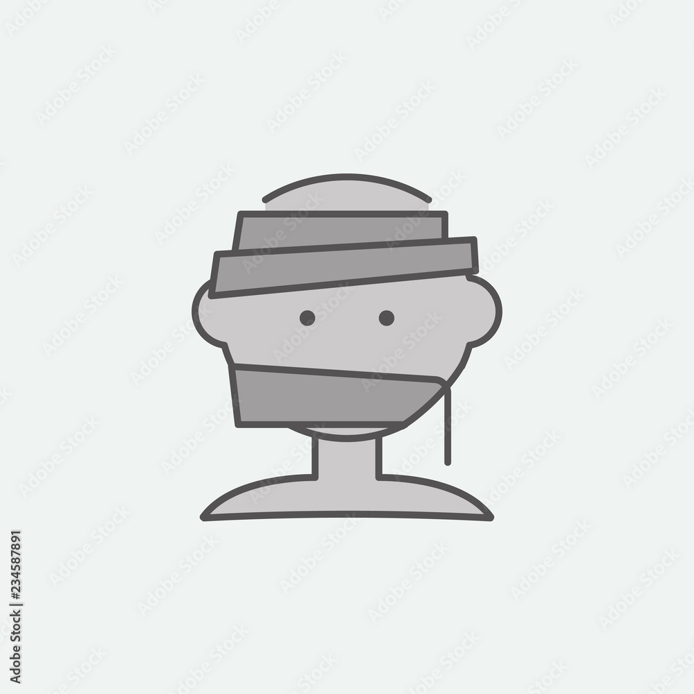 Halloween mummy head colored icon. One of the Halloween collection icons for websites, web design, mobile app Halloween mummy head colored icon. One of the Halloween collection icons for websites, web design, mobile app