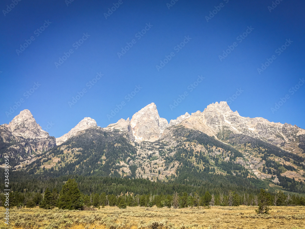 Peaks of the Mountain Range at Grand Teton National Park