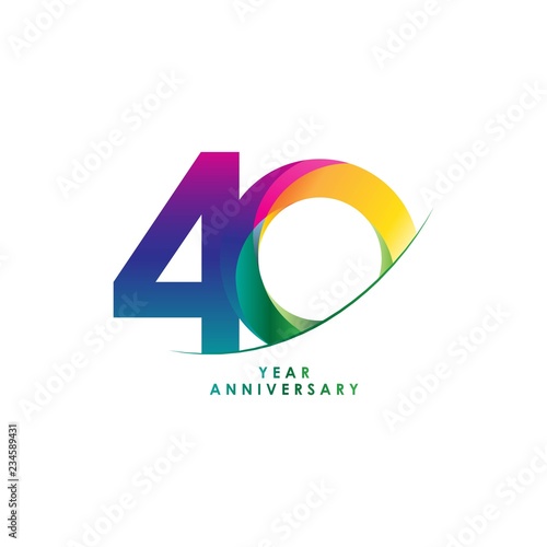 40 Year Anniversary Vector Template Design Illustration