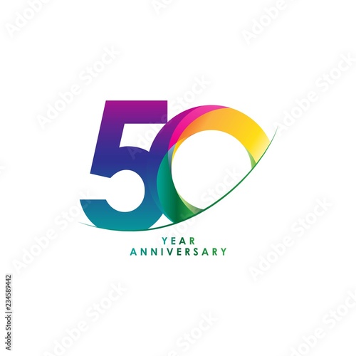 50 Year Anniversary Vector Template Design Illustration
