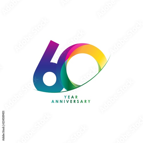 60 Year Anniversary Vector Template Design Illustration