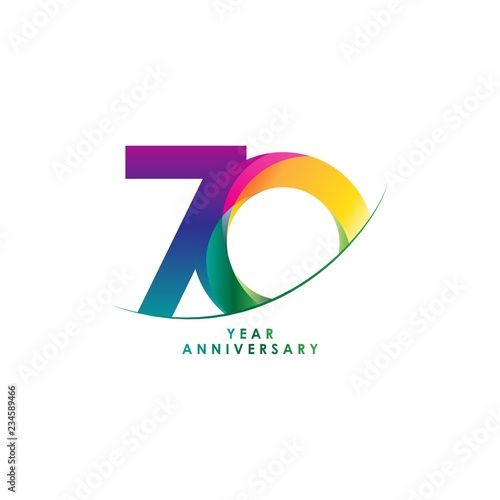 70 Year Anniversary Vector Template Design Illustration