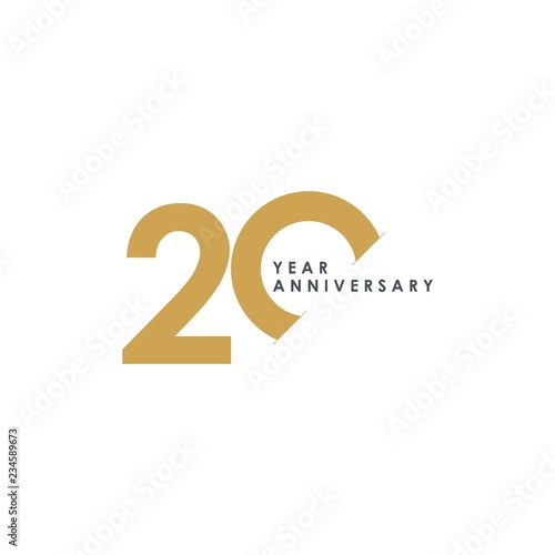 20 Year Anniversary Vector Template Design Illustration photo