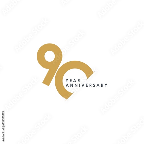 90 Year Anniversary Vector Template Design Illustration