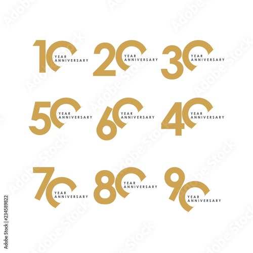 Year Anniversary Set Vector Template Design Illustration
