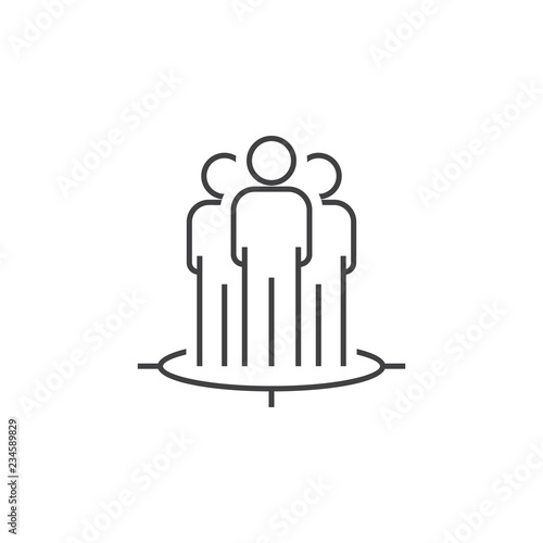 advertising, audience, focus icon. Element of marketing and advertising icon for mobile concept and web apps. Thin line advertising, audience, focus icon can be used for web