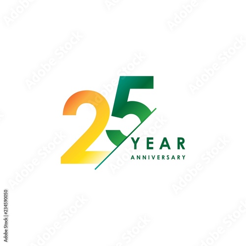 25 Year Anniversary Vector Template Design Illustration